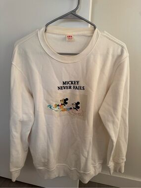 Disney Cream Mickey 'Never Fails' Graphic Sweatshirt